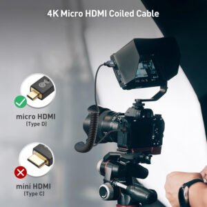 Cable HDMI a Micro HDMI en espiral de 4K de 50~240cm,  4K @60Hz, 2K @120Hz