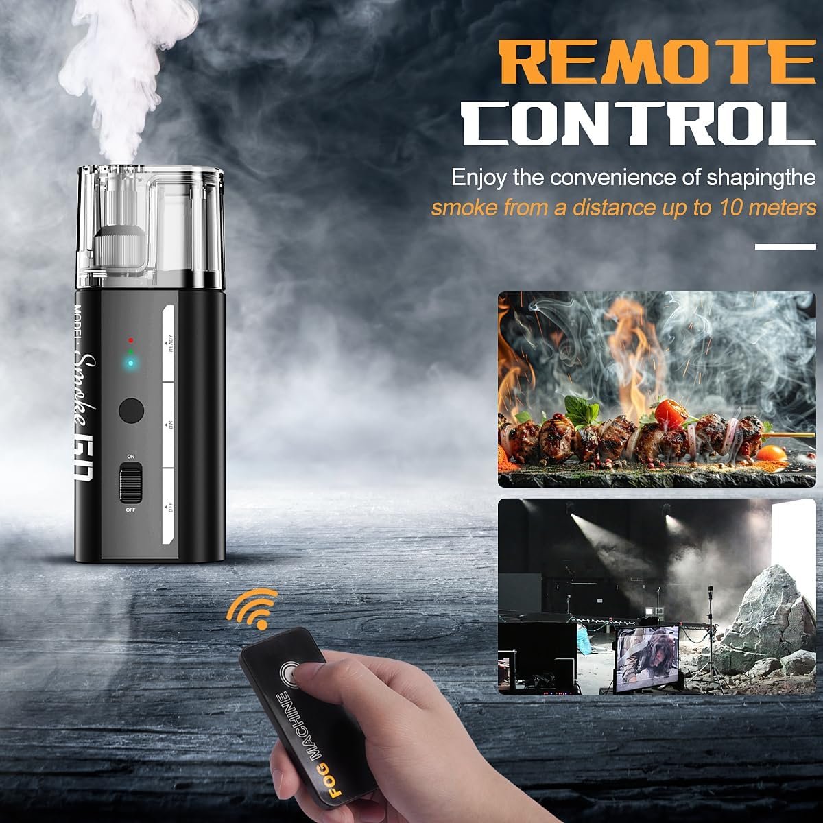 LENSGO Smoke Go Máquina de niebla portátil, con nebulizador de control remoto para fotografía - Image 2