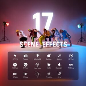 NEEWER Luz de video LED RGB FS300C, 300W APP/2.4G Control 17 efectos