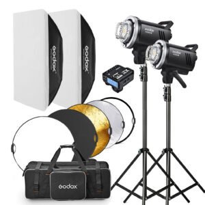 Godox Juego de 2 luces estroboscópicas MS300V 600W para estudio