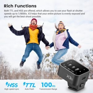 Godox Disparador de flash X3-S/C/N, pantalla OLED de alta definición, función HSS TTL TCM de 1/8000s
