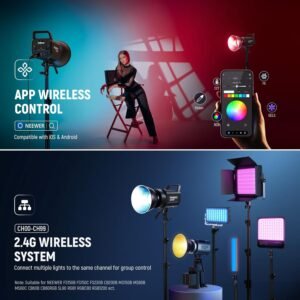 NEEWER Luz de video LED RGB FS300C, 300W APP/2.4G Control 17 efectos