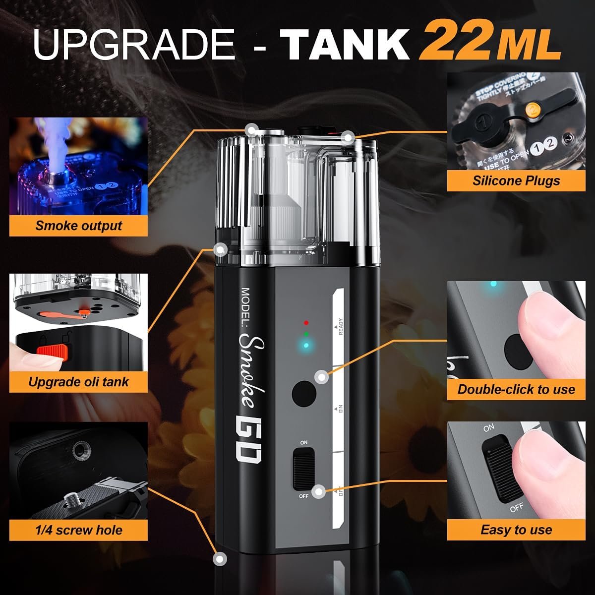 LENSGO Smoke Go Máquina de niebla portátil, con nebulizador de control remoto para fotografía - Image 3