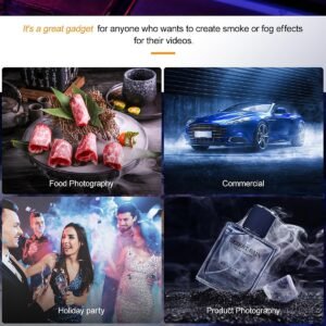 LENSGO Smoke Go Máquina de niebla portátil, con nebulizador de control remoto para fotografía