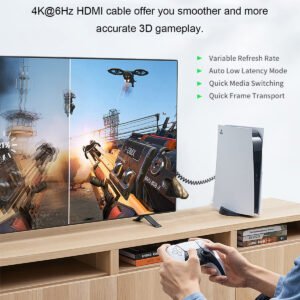 Cable HDMI a HDMI en espiral de 4K de 50~240cm,  4K @60Hz, 2K @120Hz