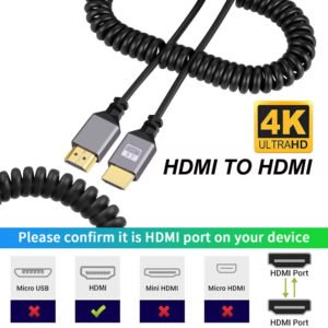 Cable HDMI a HDMI en espiral de 4K de 50~240cm,  4K @60Hz, 2K @120Hz