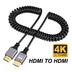 Cable HDMI a HDMI en espiral de 4K de 50~240cm,  4K @60Hz, 2K @120Hz