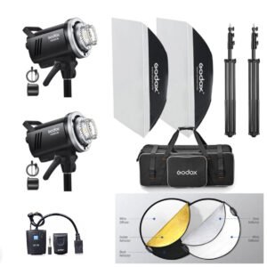 Godox Juego de 2 luces estroboscópicas MS300V 600W para estudio