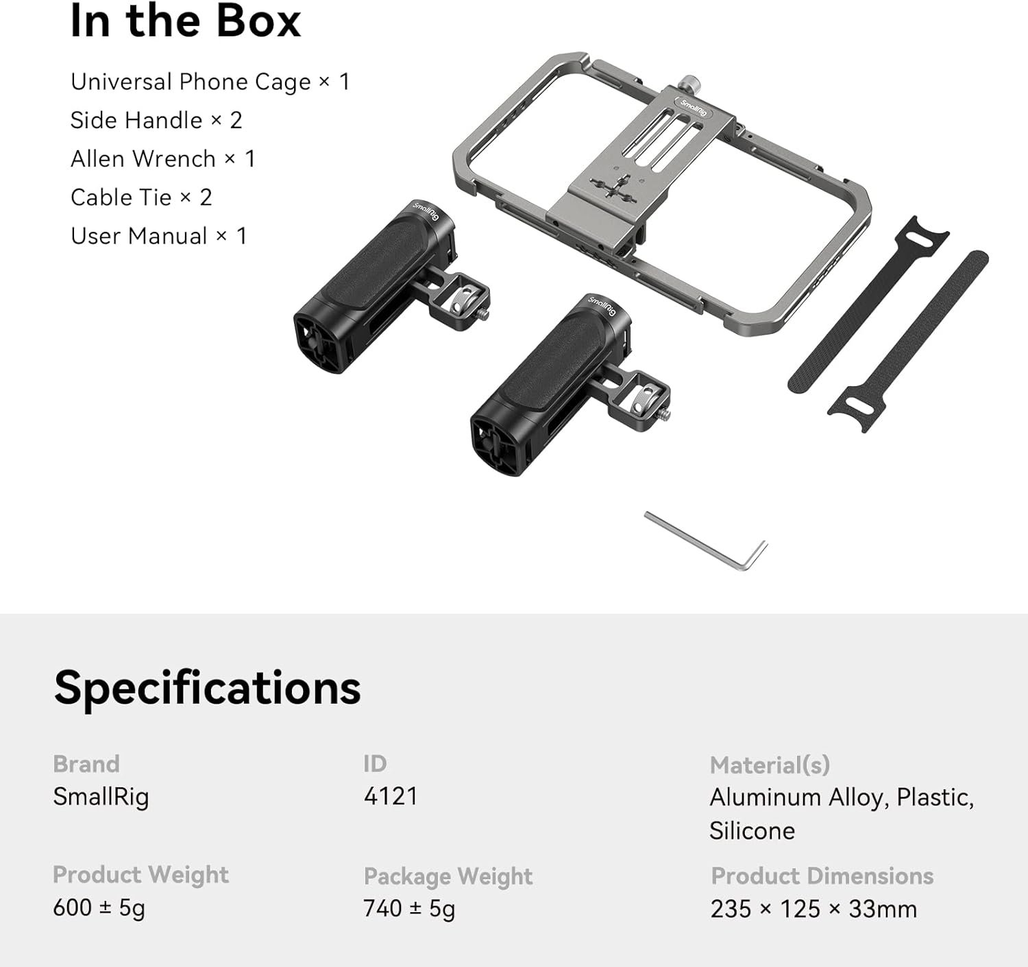 SmallRig Jaula universal para teléfono, kit de aparejo de video para teléfono inteligente con asas - Image 6