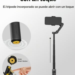 AOCHUAN Smart X3 - Estabilizador de cardán de rotación de 360° , control remoto magnético, trípode abierto de un solo toque