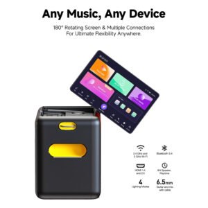 Máquina de karaoke inteligente Ikarao X2 - con pantalla de letras, tableta de karaoke de 32GB, 2 micrófonos inalámbricos, 300W