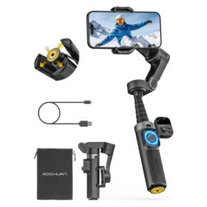 AOCHUAN Smart X3 - Estabilizador de cardán de rotación de 360° , control remoto magnético, trípode abierto de un solo toque