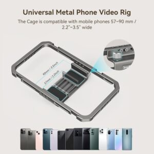 SmallRig Jaula universal para teléfono, kit de aparejo de video para teléfono inteligente con asas