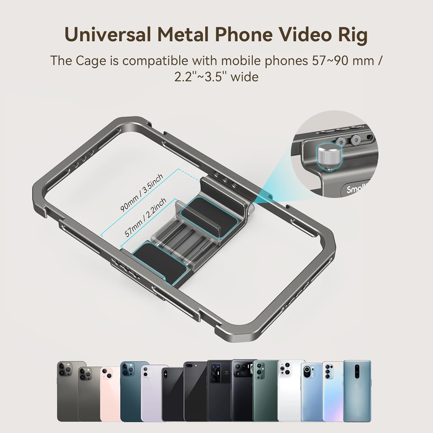 SmallRig Jaula universal para teléfono, kit de aparejo de video para teléfono inteligente con asas - Image 4