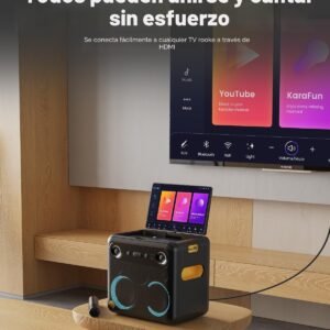 Máquina de karaoke inteligente Ikarao X2 - con pantalla de letras, tableta de karaoke de 32GB, 2 micrófonos inalámbricos, 300W