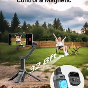 AOCHUAN Smart X3 - Estabilizador de cardán de rotación de 360° , control remoto magnético, trípode abierto de un solo toque