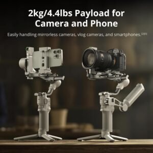 DJI RS 4 Mini Combo, estabilizador de cardán, bloqueo automático de ejes, seguimiento inteligente, carga útil de 2 kg/4.4 lbs