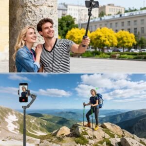 AOCHUAN Smart X3 - Estabilizador de cardán de rotación de 360° , control remoto magnético, trípode abierto de un solo toque