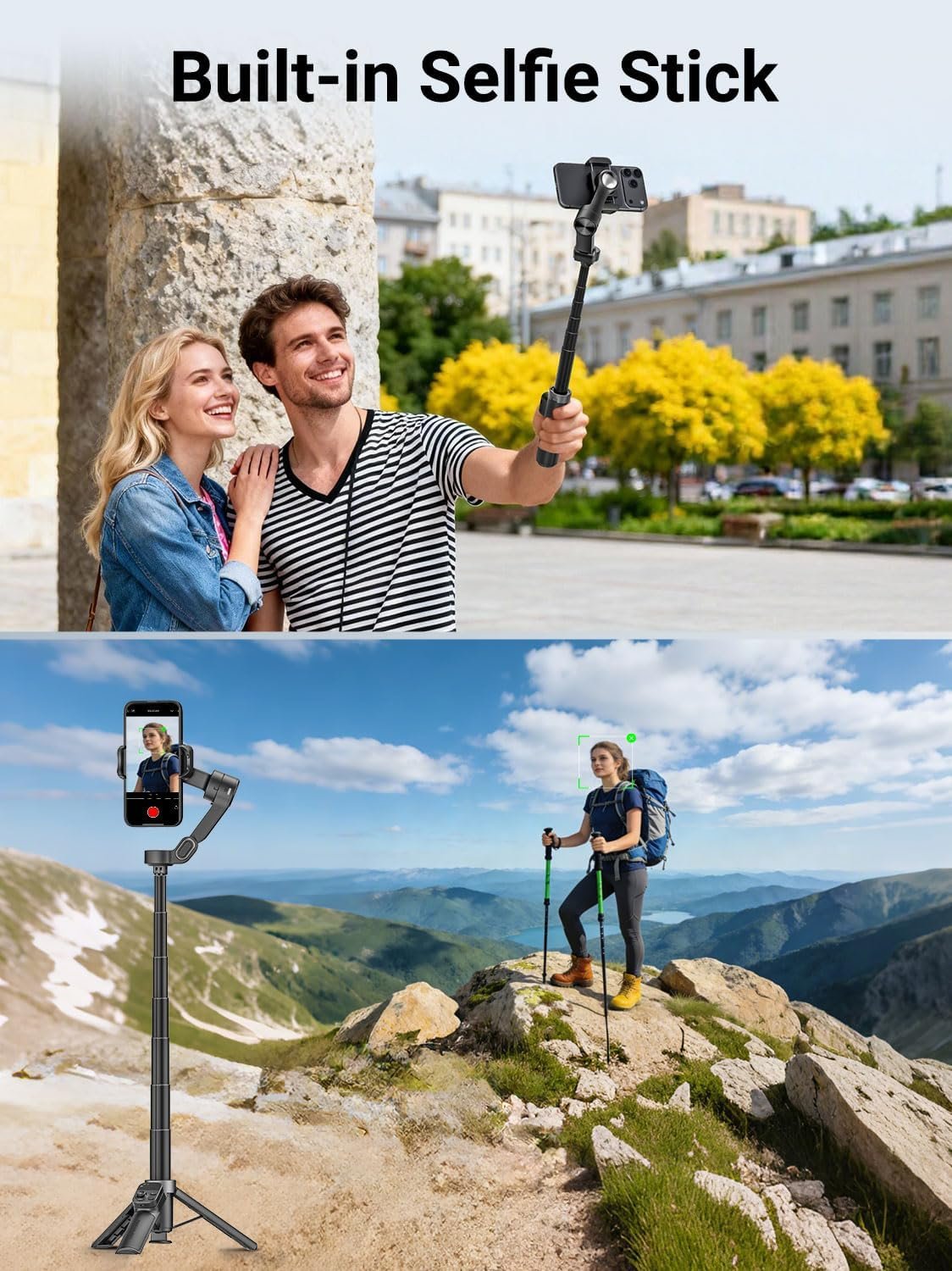 AOCHUAN Smart X3 - Estabilizador de cardán de rotación de 360° , control remoto magnético, trípode abierto de un solo toque - Image 3
