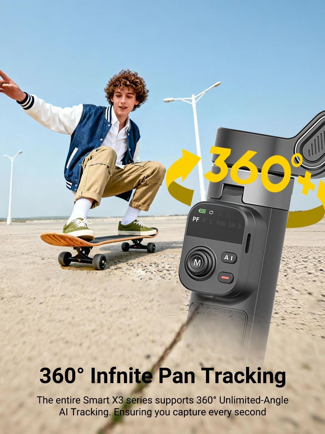 AOCHUAN Smart X3 - Estabilizador de cardán de rotación de 360° , control remoto magnético, trípode abierto de un solo toque - Image 4