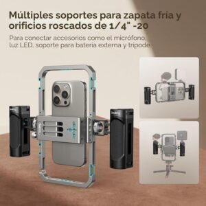 SmallRig Jaula universal para teléfono, kit de aparejo de video para teléfono inteligente con asas