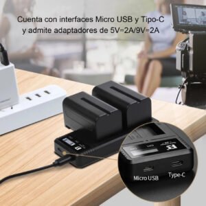 Cargador rápido de doble carga NP-F970/F750/F550(QC)