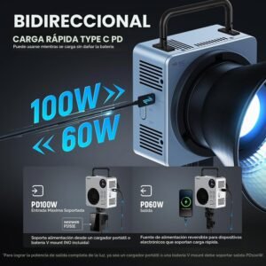 NEEWER HB80C RGB- Luz de video LED con batería integrada de 72 Wh, 80W