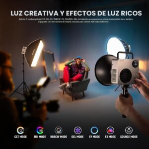 NEEWER HB80C RGB- Luz de video LED con batería integrada de 72 Wh, 80W