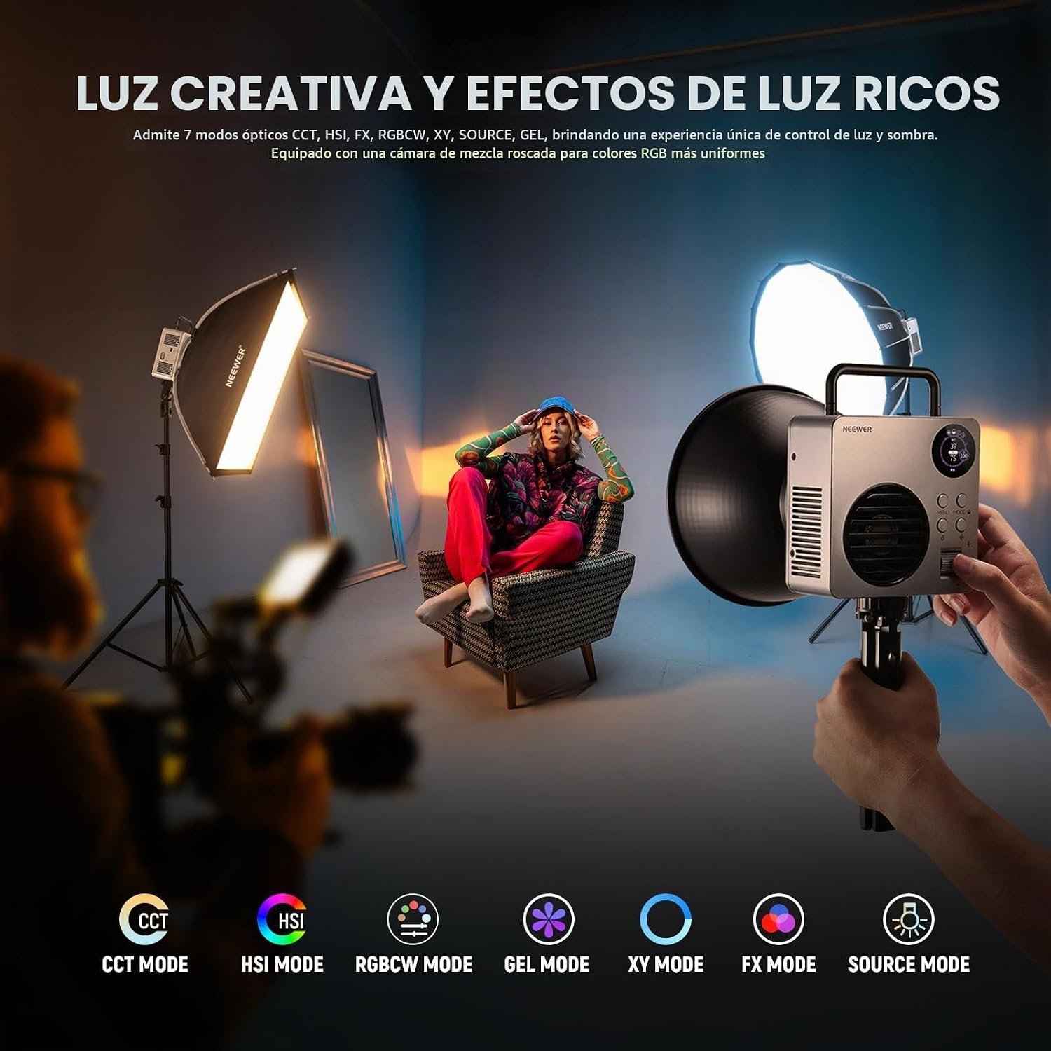 NEEWER HB80C RGB- Luz de video LED con batería integrada de 72 Wh, 80W - Image 5